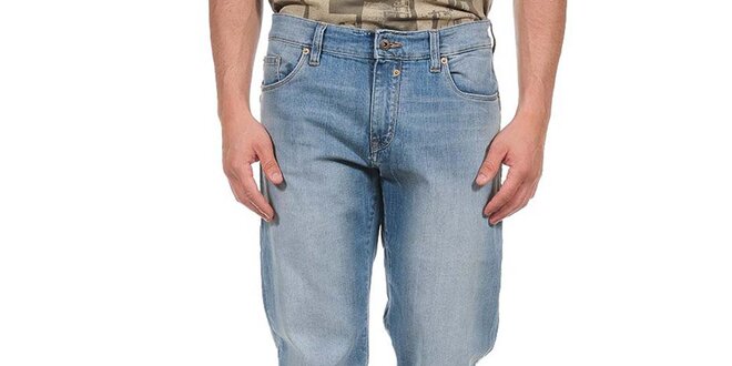 Pánske vyšúchané džínsy v svetlo modrej farbe Calvin Klein