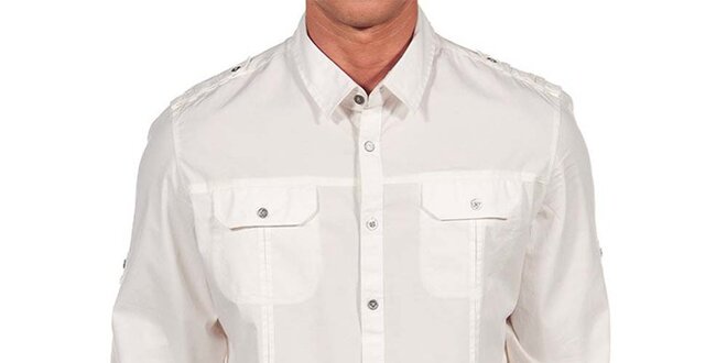 Pánska biela košeľa s vreckami Calvin Klein