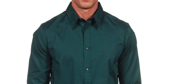 Pánska tmavo zelená košeľa Calvin Klein