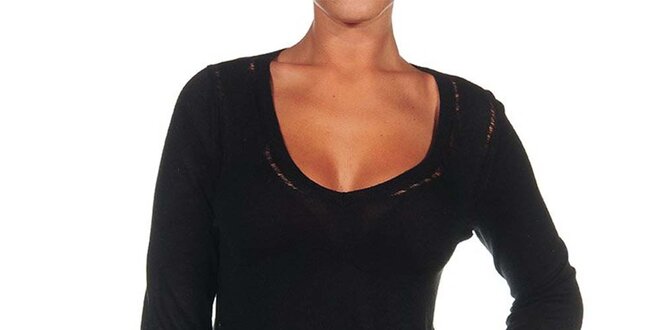 Dámsky čierny vlnený svetrík Calvin Klein