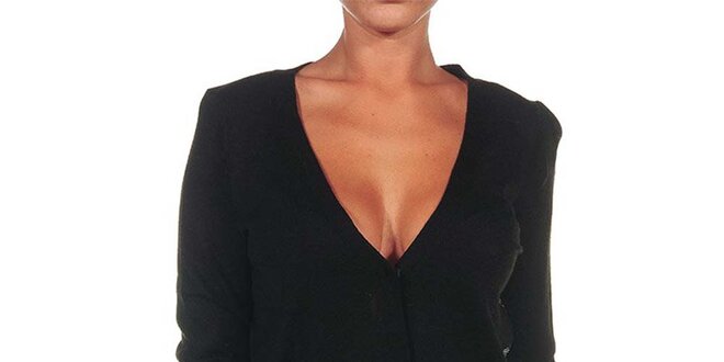 Dámsky čierny svetrík so vzorovaným chrbátom Calvin Klein