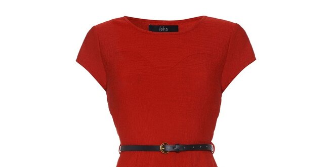 Dámske červené šaty s krátkym rukávom Iska