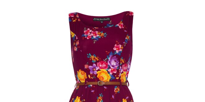 Dámske purpurové šaty s kvetinami Iska