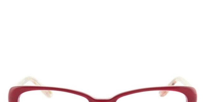 Dámske červené okuliarové rámy so vzorovanými stranicami Furla