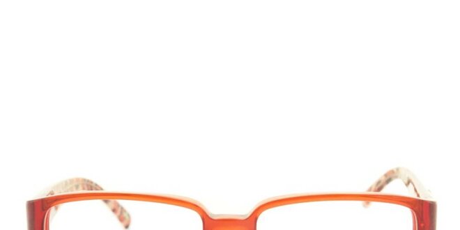 Dámske obdĺžnikové okuliarové rámy so vzorovanou vnútornou stranou stranic Furla