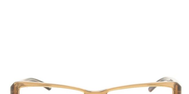 Dámske obdĺžnikové béžovo-hnedé okuliarové rámy Furla