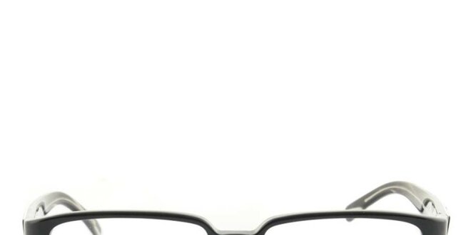 Dámske čierne okuliarové rámy s písmenom F na straniciach Furla