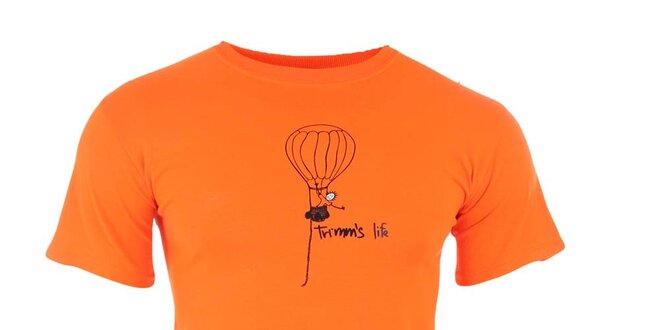 Pánske oranžové tričko s potlačou Trimm