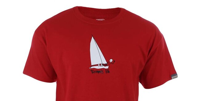 Pánske červené tričko s potlačou Trimm