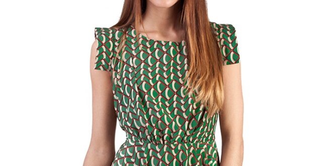 Dámske zelené šaty s farebným vzorom Pepper Tree