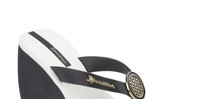 Dámske černobiele sandále s ozdobou Ipanema