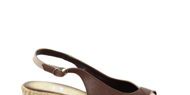 Dámske kožené hnedé dvojfarebné sandálky Julie Julie