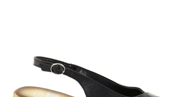 Dámske kožené čierne sandálky s otvorenou špičkou Julie Julie