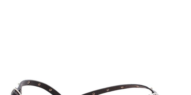 Dámske čierne kožené remienkové sandále U.S. Polo