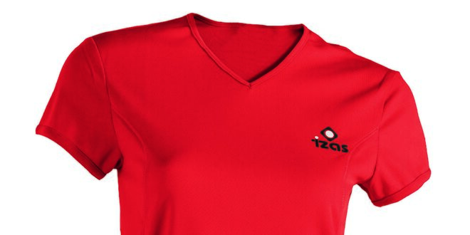 Dámske červené technické tričko s krátkym rukávom Izas