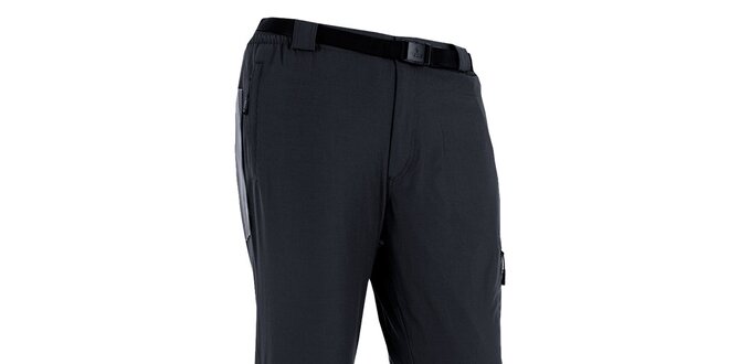 Pánske čierno-šedé outdoorové nohavice s opaskom Izas