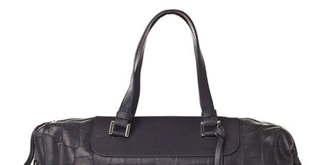 Dámska kožená čierna obdĺžniková kabelka Gianni Conti