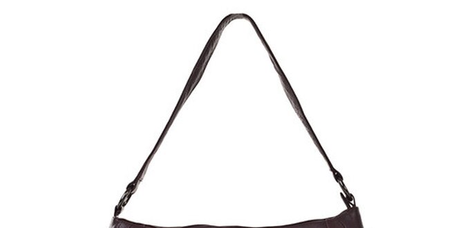 Dámska tmavo hnedá kožená kabelka s vonkajším vreckom Gianni Conti
