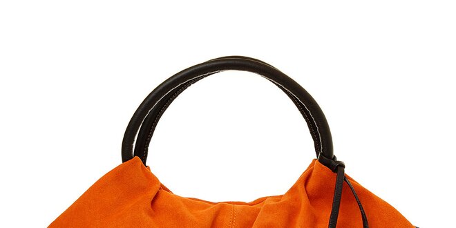 Dámska oranžová semišová kabelka Puntotres