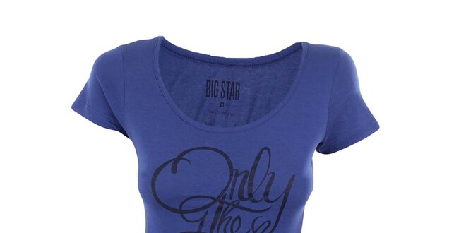 Dámske kobaltovo modré tričko s nápisom Big Star