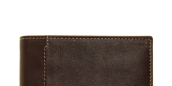 Pánska tmavo hnedá kožená peňaženka Puntotres