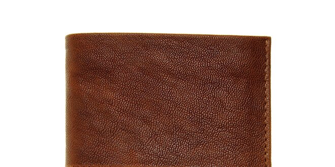 Pánska hnedá kožená peňaženka Puntotres