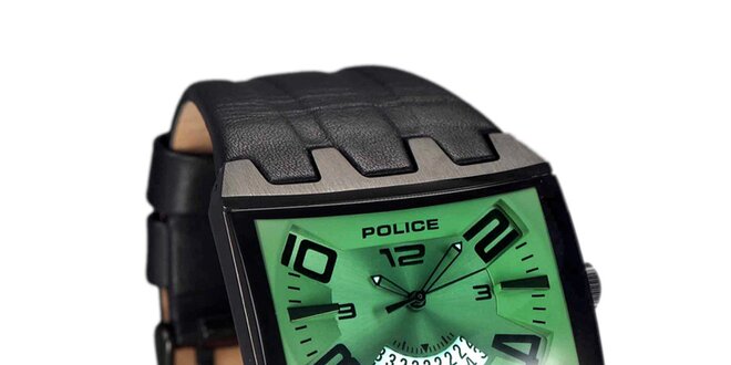 Pánske oceľové hodinky so zeleným ciferníkom Police