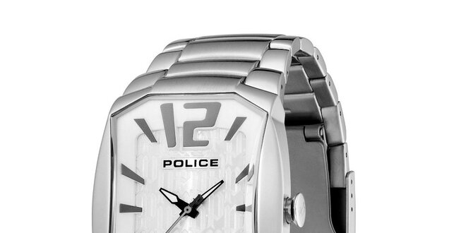 Pánske ocelové hodinky s podlhovastým ciferníkom Police