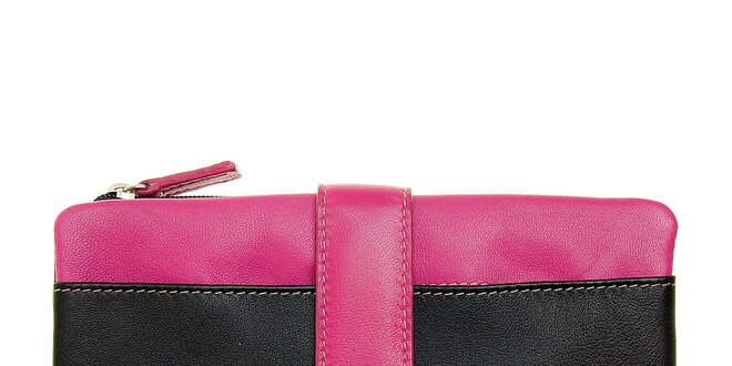 Dámska velká čierno-ružová peňaženka Puntotres