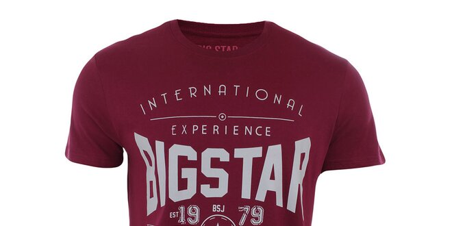 Pánske vínové tričko s potlačou Big Star