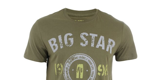 Pánske khaki tričko s krátkym rukávom Big Star