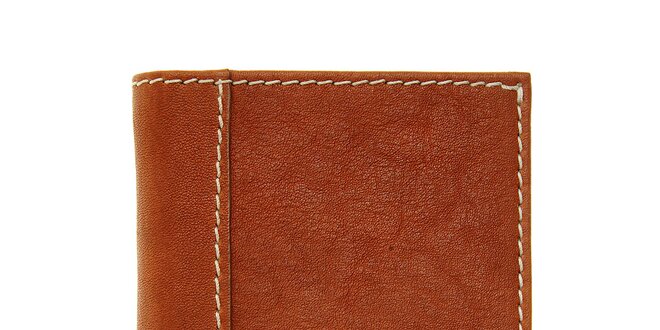 Pánska svetlo hnedá kožená peňaženka Puntotres