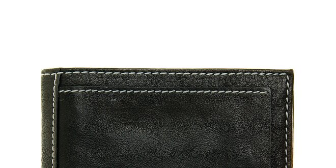 Pánska čierna kožená peňaženka Puntotres