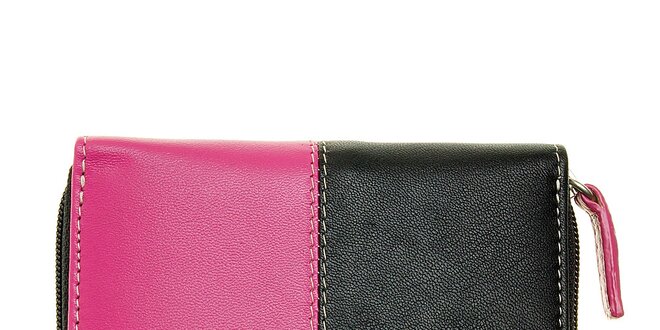 Dámska malá čierno-ružová peňaženka Puntotres