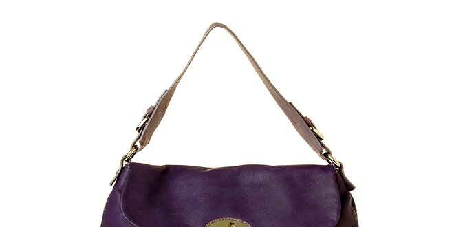 Dámska fialová kožená kabelka Puntotres
