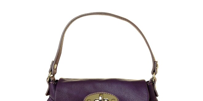 Dámska malá fialová kožená kabelka Puntotres