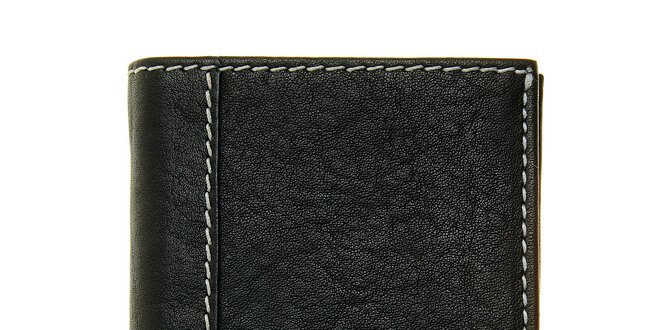 Pánska čierna kožená peňaženka Puntotres