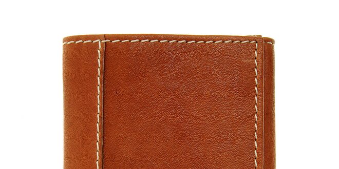 Pánska svetlo hnedá kožená peňaženka Puntotres