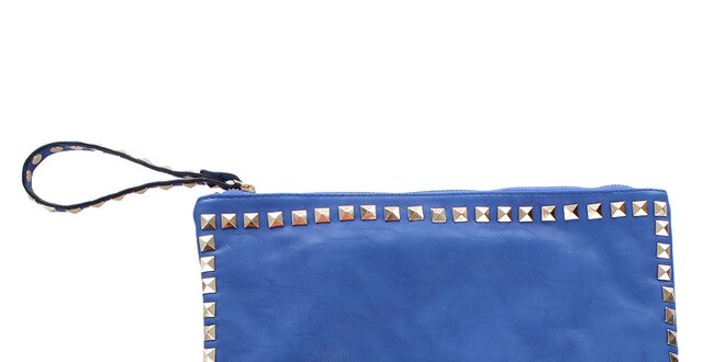 Dámska modrá listová kabelka s pyramídkami London Fashion