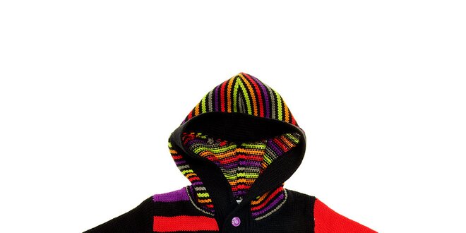 Detský čierny sveter tuc Tuc s farebnými detailami