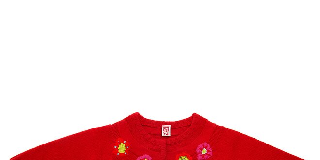 Detské červené bolerko Tuc Tuc s kvetinkami