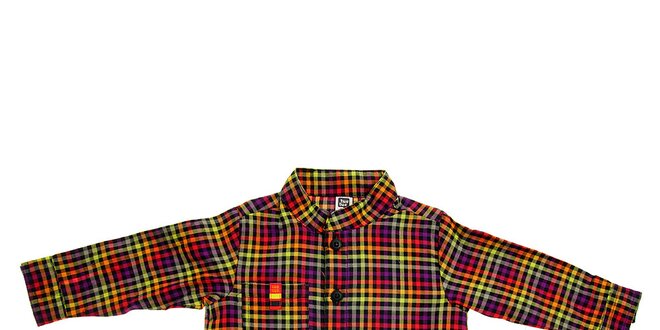 Detská fialovo-žltá kockovaná košeľa Tuc Tuc