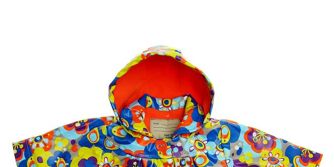 Detská farebná pláštěnka Tuc Tuc s potlačou a vnútorným fleecom