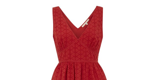 Dámske červené šaty s perforáciou Uttam Boutique