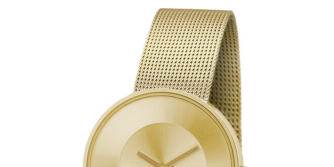 Zlaté hodinky s koženým remienkom Lambretta