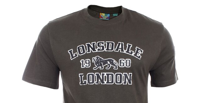 Pánske khaki tričko s nápisom Lonsdale