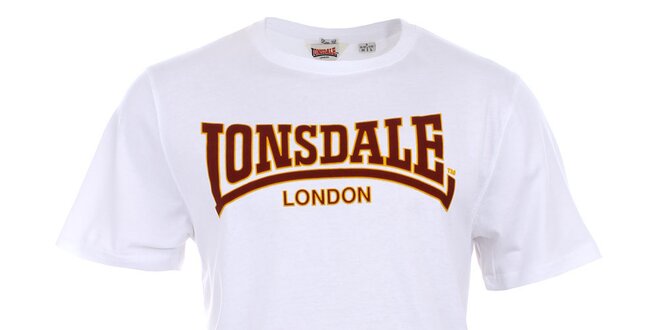 Pánske biele bavlnené tričko s potlačou Lonsdale