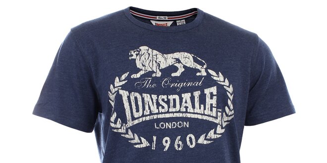 Pánske tmavo modré slim fit tričko s potlačou Lonsdale