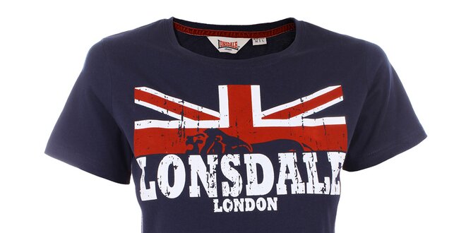 Dámske tmavomodré tričko s nápisom Lonsdale