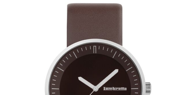 Hnedé hodinky s koženým remienkom Lambretta